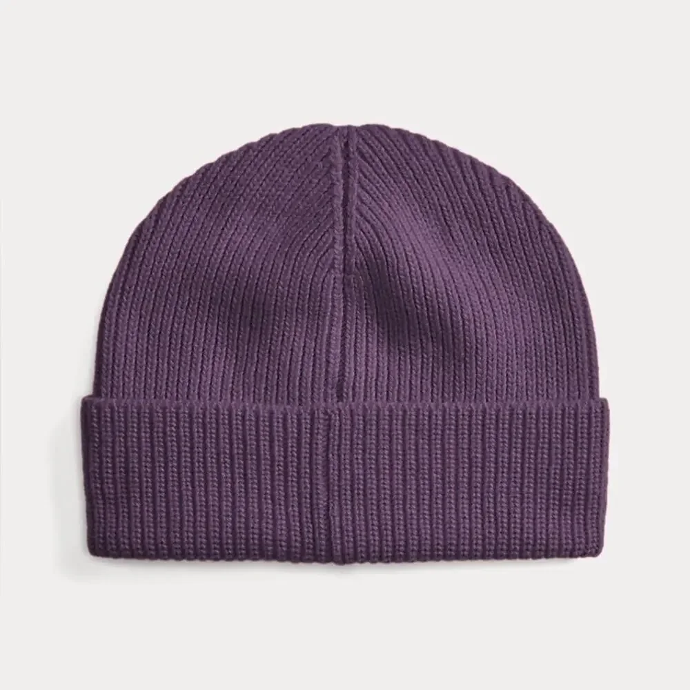 POLO Ralph Lauren $78 Signature Pony 100% Merino Wool-Beanie Juneberry OS NWOT